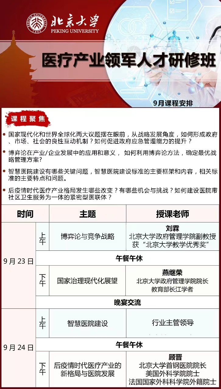 北京大学医疗产业领军人才研修班2023年9月_顾晋_后疫时代医疗产业的新格局与医院发展