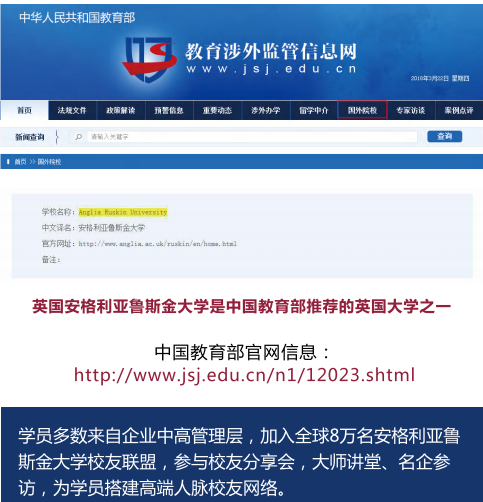 英国安格利亚鲁斯金大学工商管理硕士MBA