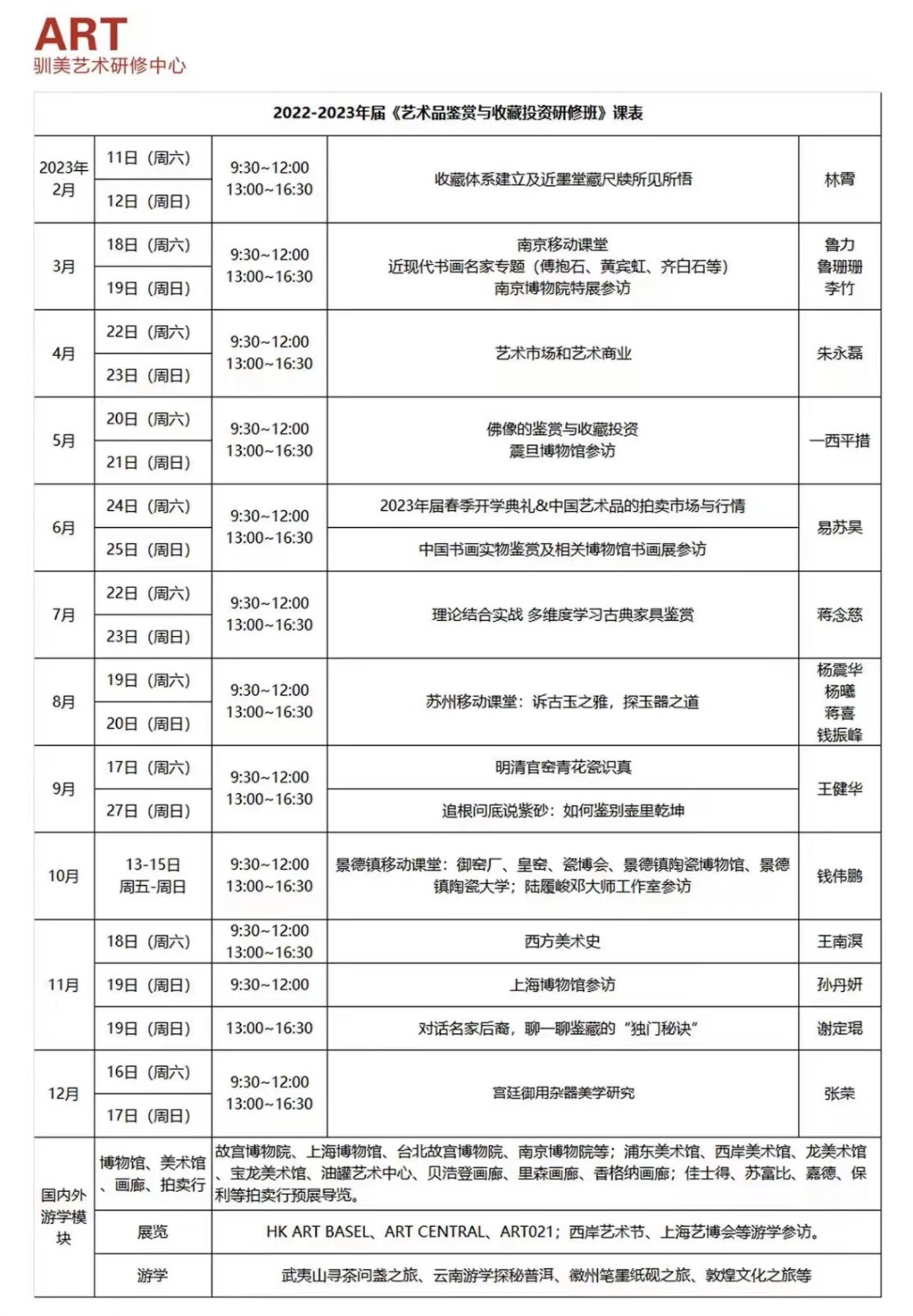 上海交通大学艺术品鉴赏与收藏投资研修班课程简章