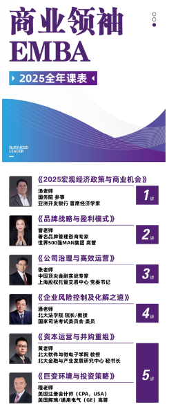 2025商业领袖 EMBA班课程安排《公司治理与高效运营》_《企业风险控制及化解之道》
