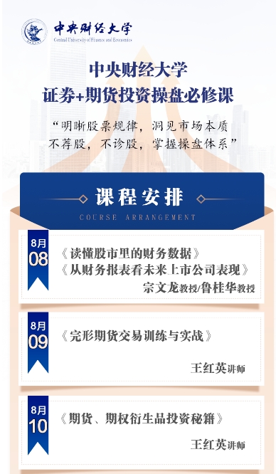中央财经大学 证券+期货投资操盘必修课8月8-10日_王红英_宗文龙_鲁桂华