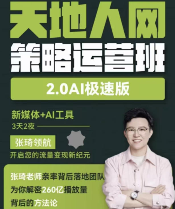 2026张琦天地人网课程架构：构建企业增长的智慧蓝图