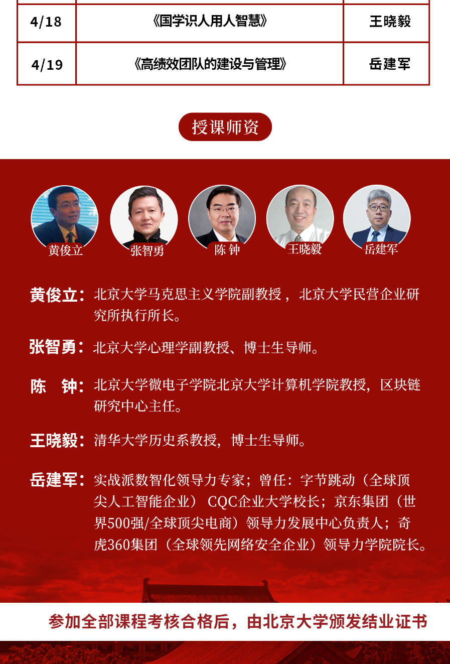 2026年4月15-19日北京大学 管理学与领导力研修班_黄俊立_张智勇_陈钟_王晓毅_岳建军