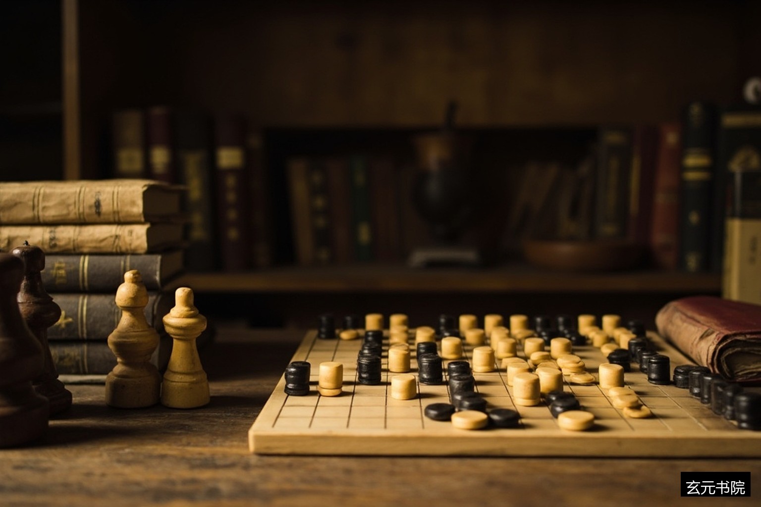 棋盘与线装书