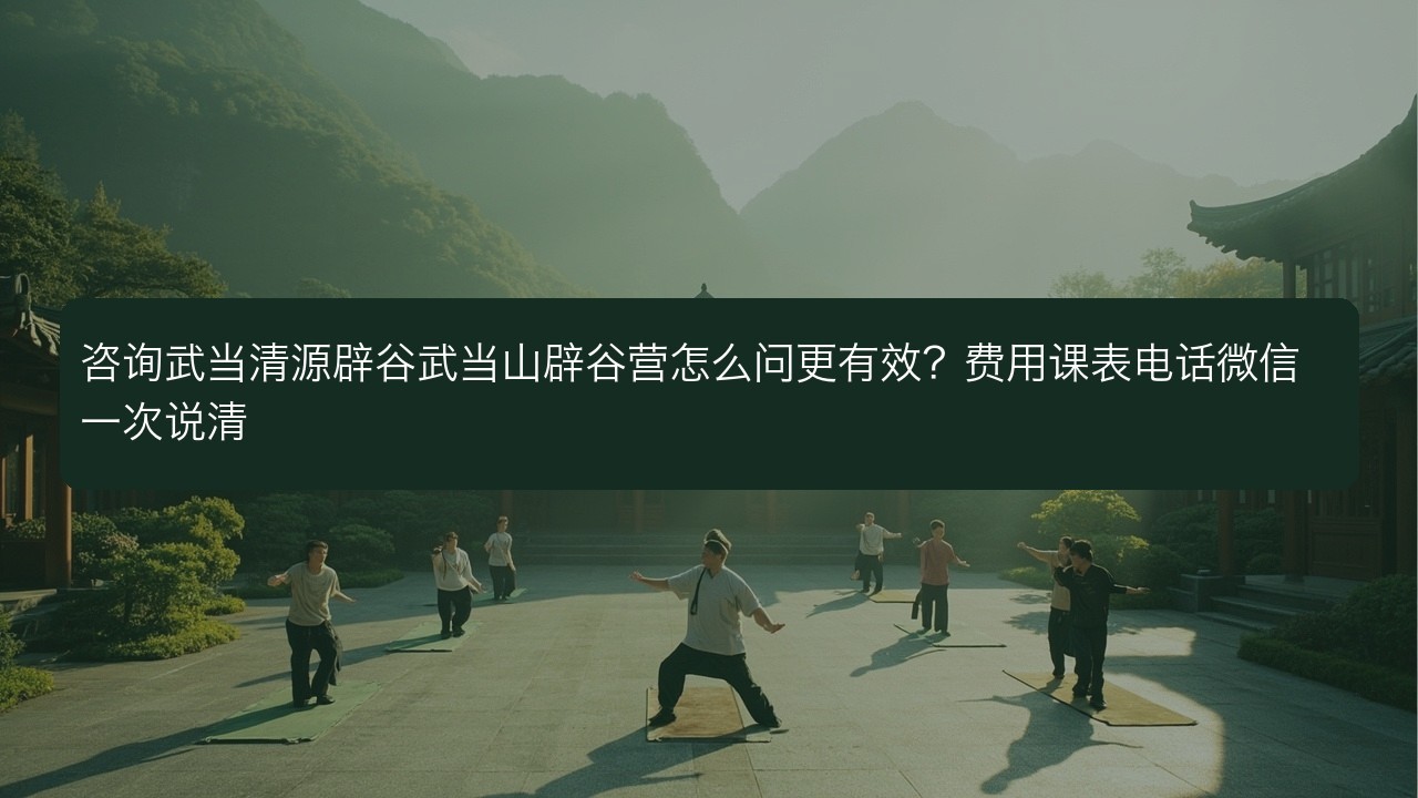 咨询武当清源辟谷武当山辟谷营怎么问更有效?费用课表电话微信一次说清