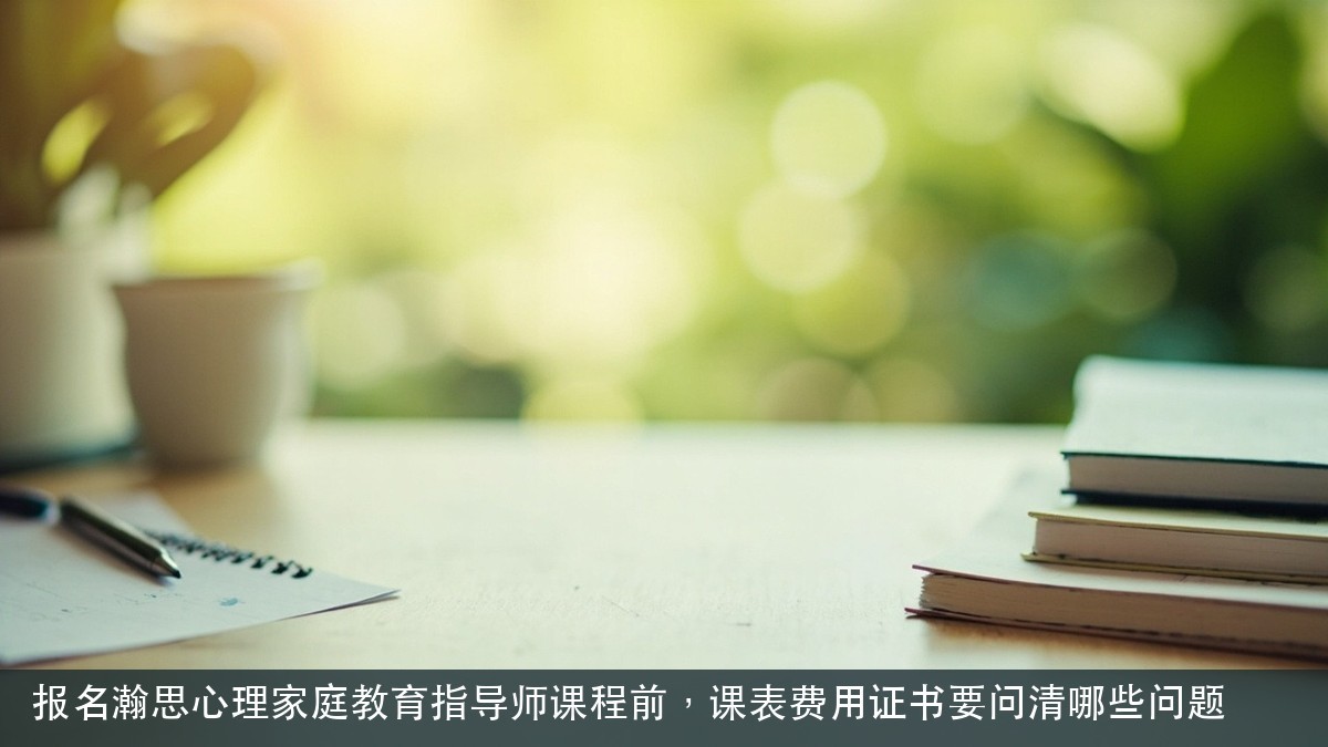 报名瀚思心理家庭教育指导师课程前,课表费用证书要问清哪些问题