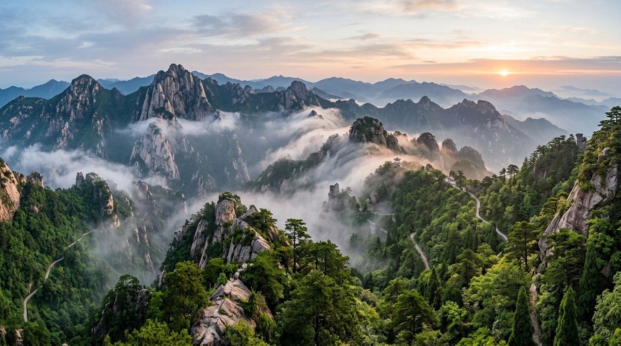 终南境终南山道场云海实景