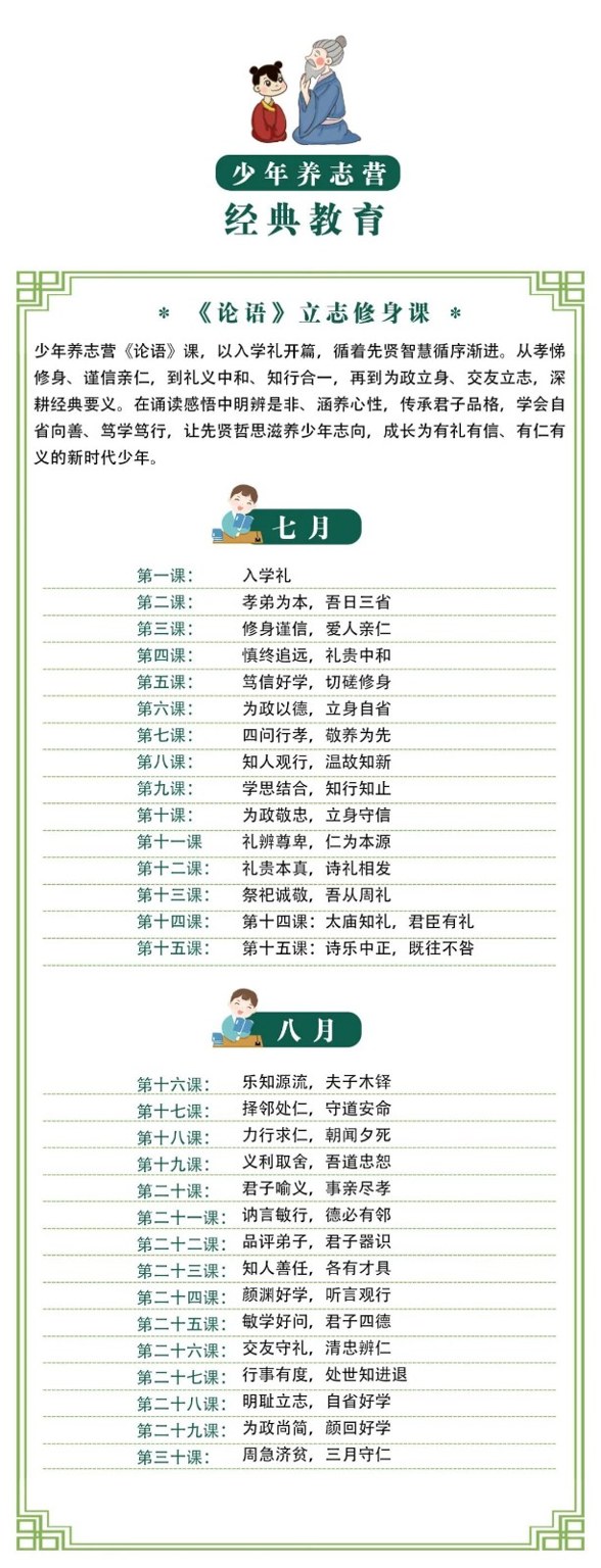 青少年传统文化成长营课程资料