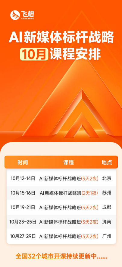 飞橙教育AI新媒体标杆战略课程课程资料