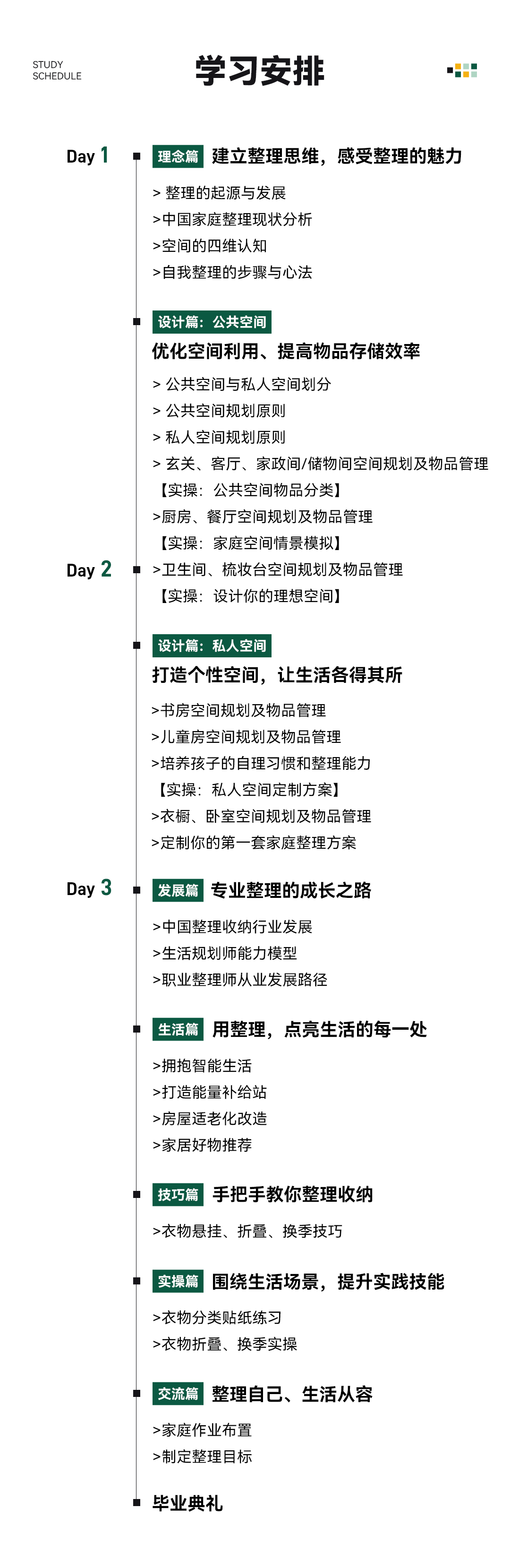 留存道整理收纳技能班课程资料