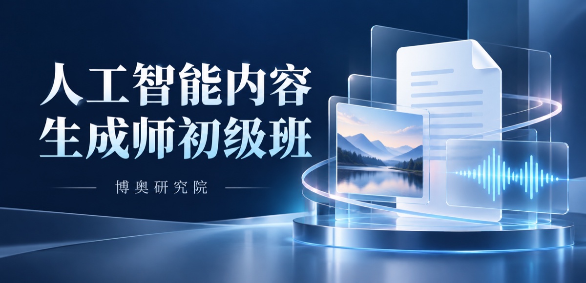 人工智能内容生成师初级班：课程主题示意封面