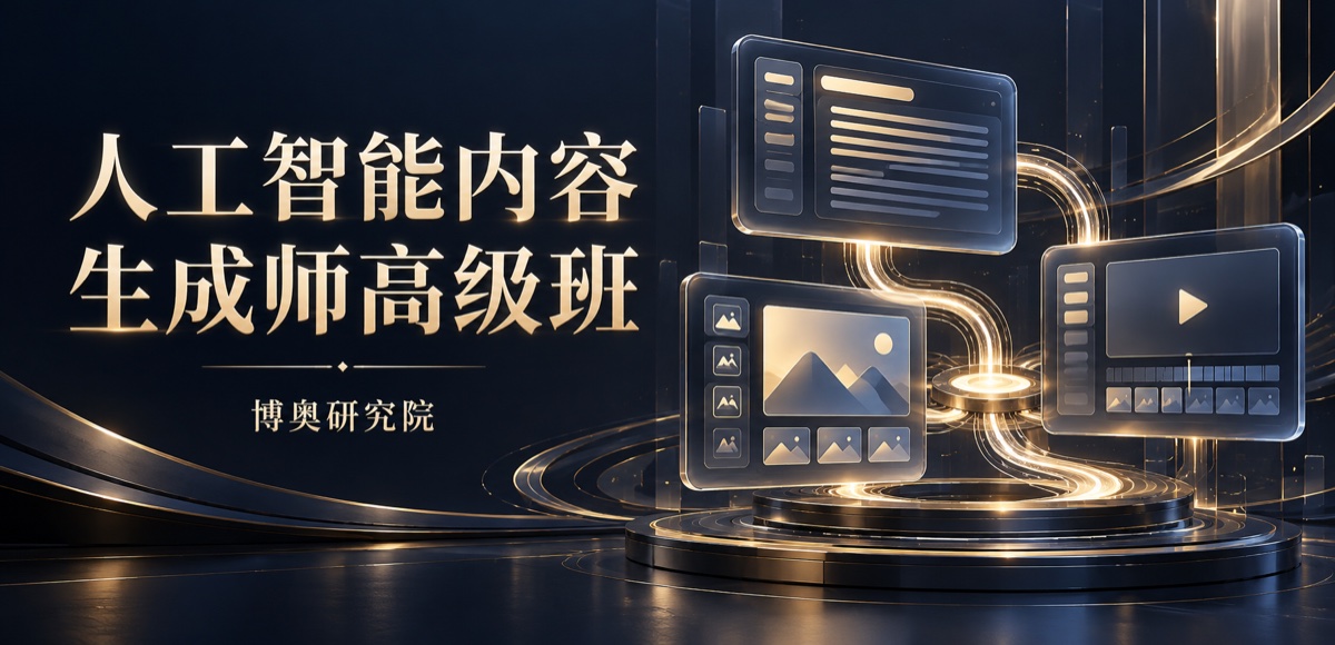 人工智能内容生成师高级班:课程主题示意封面