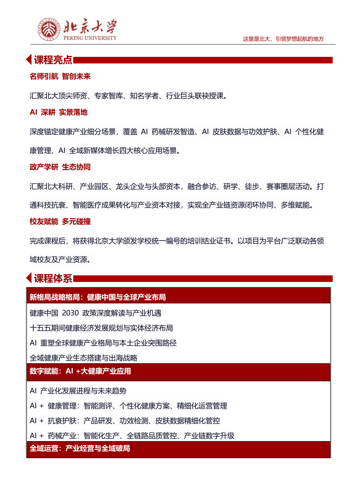 北京大学AI加大健康研修班原简章第2页